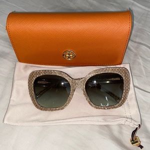 Tory Burch Crystal Clear on Raffia Sunglasses!